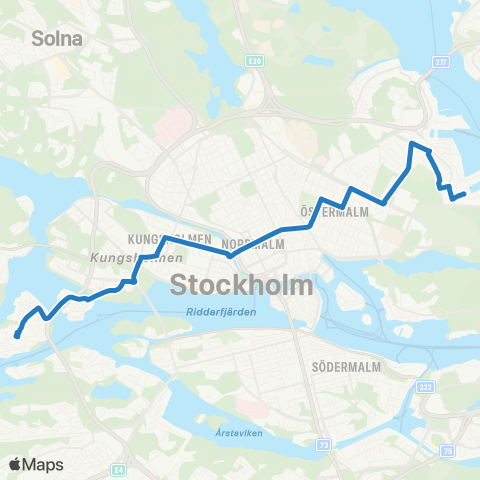 SL Blåbusslinje map