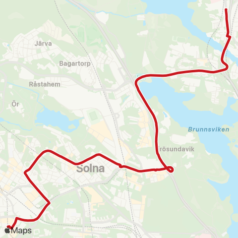 SL Busslinje map