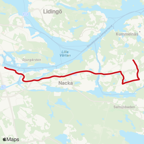 SL Busslinje map