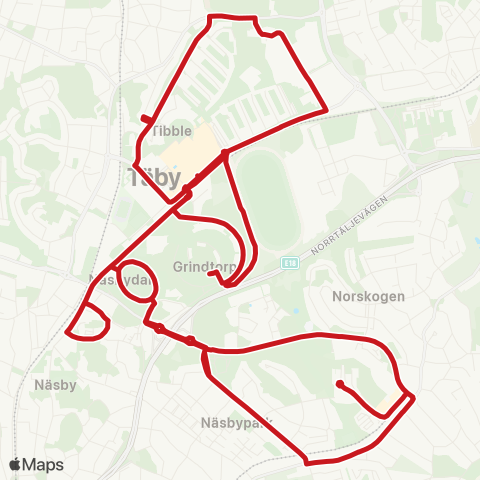 SL Närtrafiken Täby map