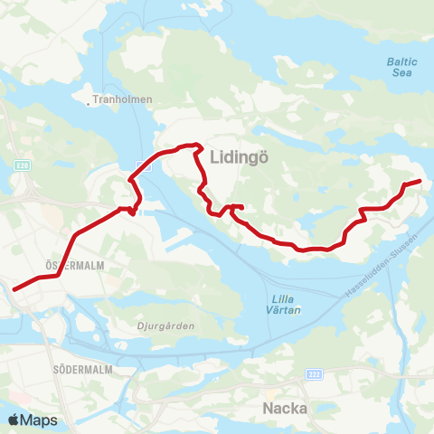 SL Busslinje map