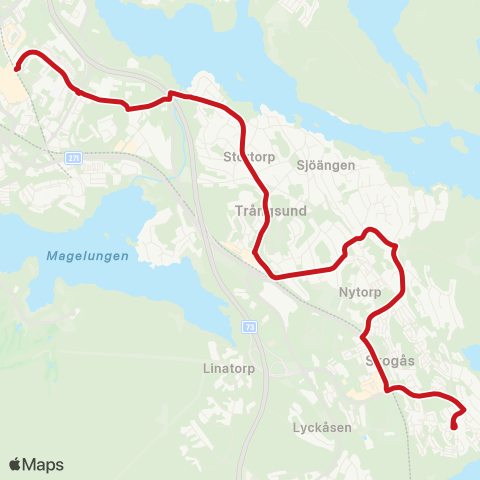 SL Busslinje map