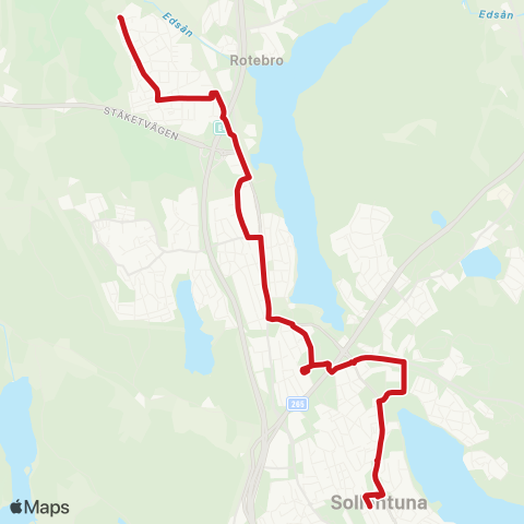 SL Busslinje map