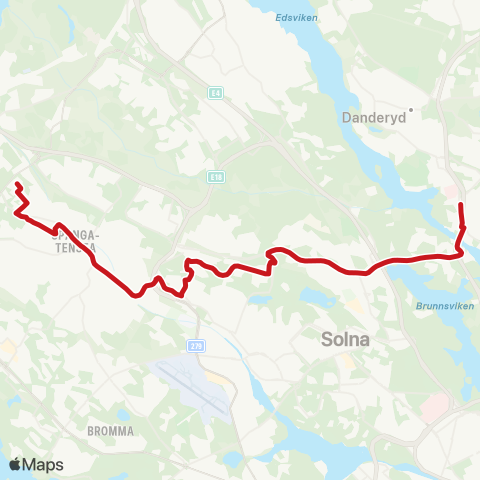 SL Busslinje map