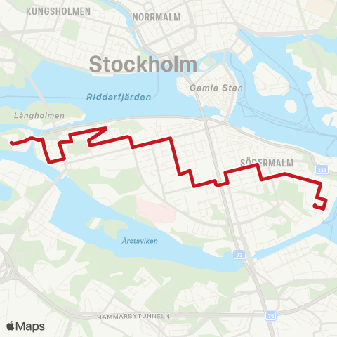 SL Busslinje map