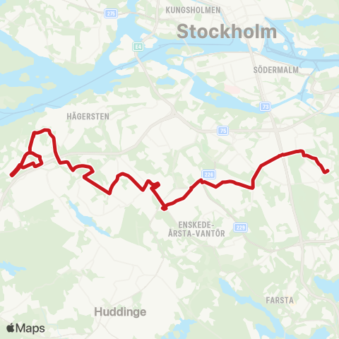 SL Busslinje map