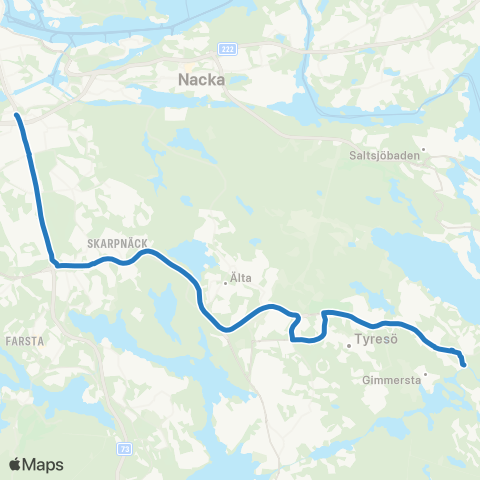 SL Blåbusslinje map