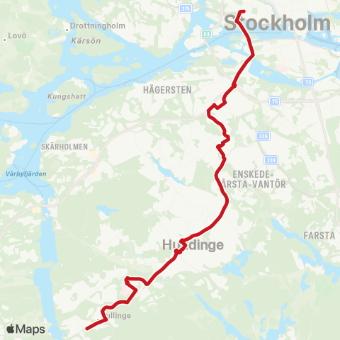 SL Busslinje map