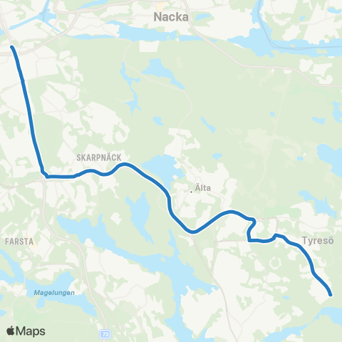 SL Blåbusslinje map