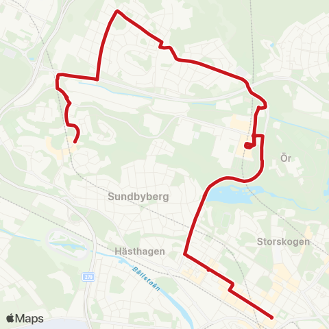 SL Busslinje map