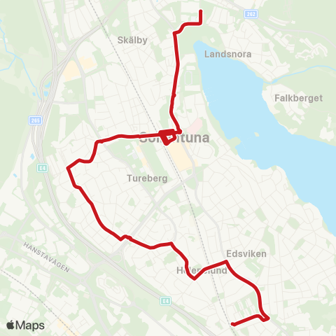 SL Busslinje map