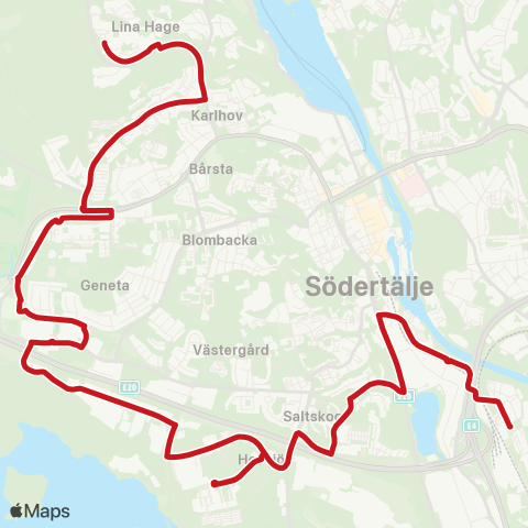 SL Busslinje map