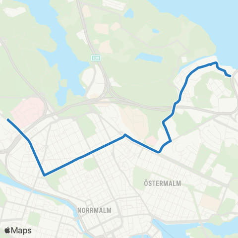 SL Blåbusslinje map