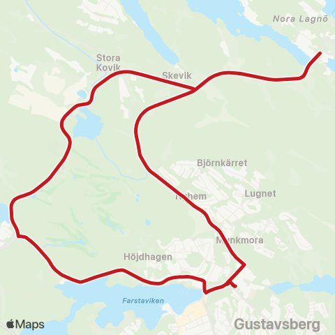 SL Busslinje map