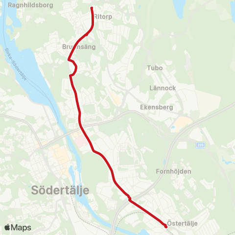 SL Busslinje map