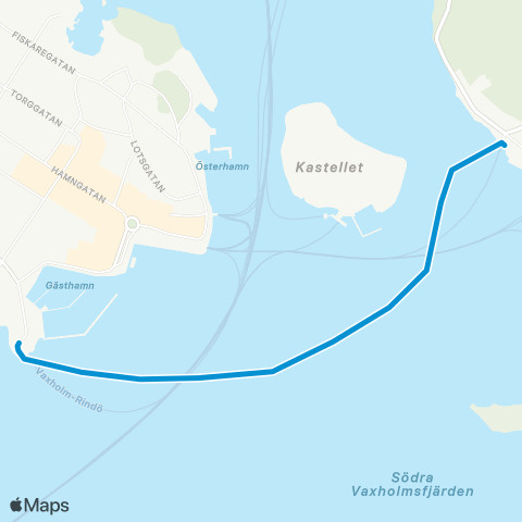 SL Vaxholm-Rindö map