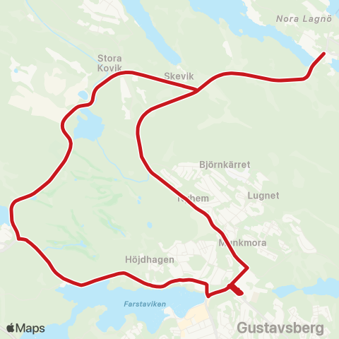 SL Busslinje map