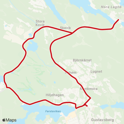 SL Busslinje map