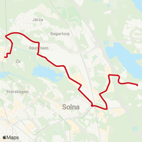 SL Busslinje map