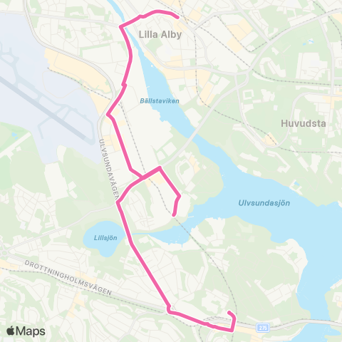 SL 30 Ersättningsbuss map