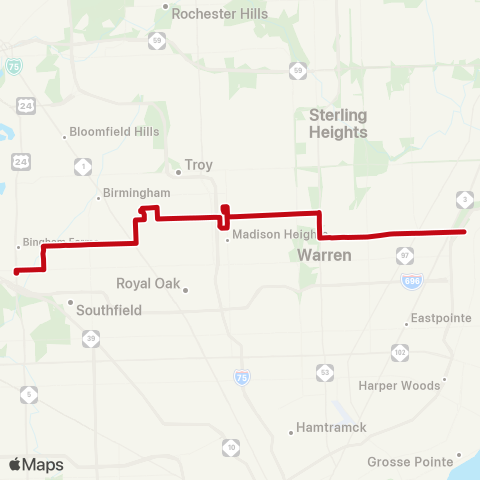 SMART 13 Mile / 14 Mile Crosstown map