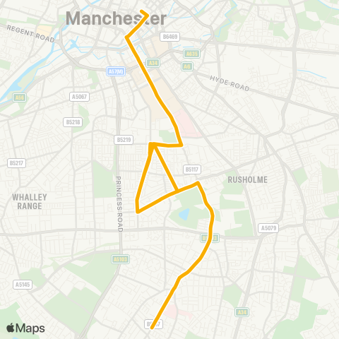 Stagecoach Manchester  map