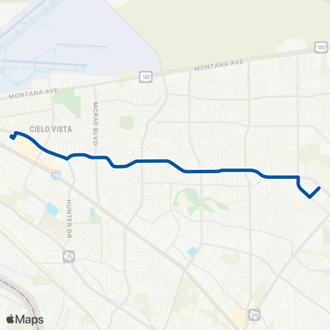 Sun Metro Bob Mitchell via Montwood map