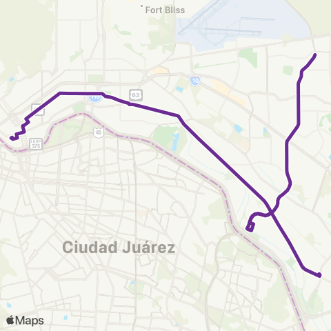 Sun Metro DTC Via Alameda map