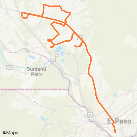 Sun Metro Coronado Hills Circulator map