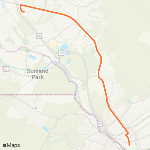 Sun Metro Mesa map