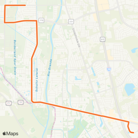 Sun Metro Upper Valley Circulator map