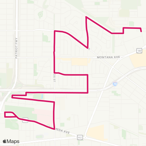 Sun Metro Chelmont Via Raynolds map