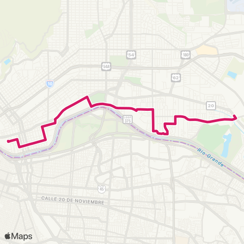 Sun Metro Delta Via Second Ward map