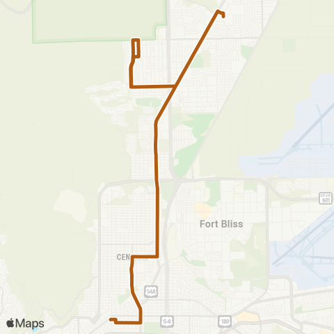 Sun Metro 5 Points via Dyer map