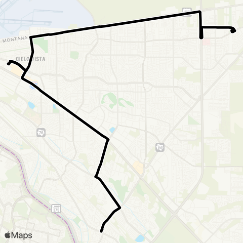 Sun Metro Far East / Mission Valley Express map