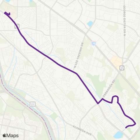 Sun Metro Boredaux via North Loop map