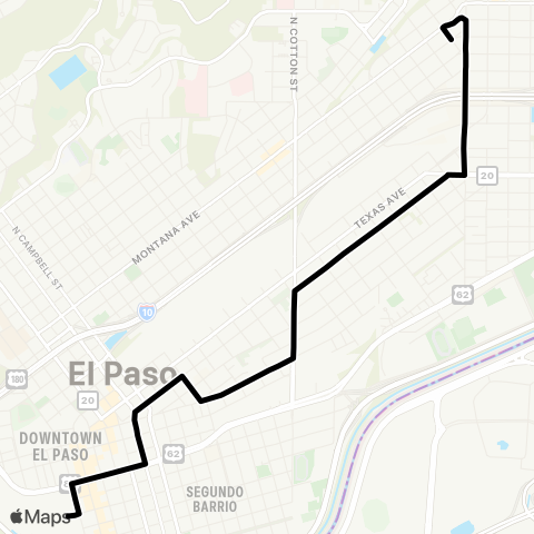 Sun Metro 5 Points Circulator map