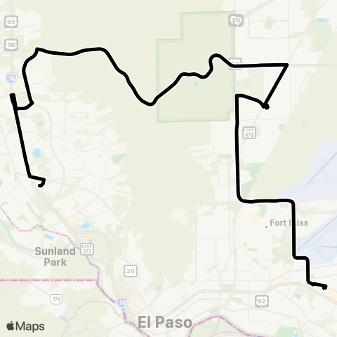 Sun Metro Westside / Eastside Express map