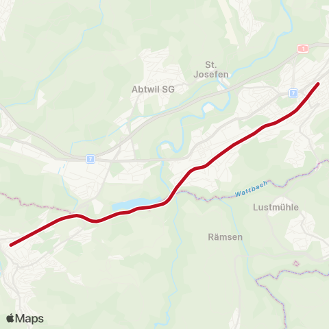 Schweizerische Südostbahn Herisau - St. Gallen map