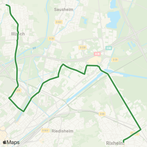 Soléa Kingersheim Usines - Rotonde / St Jean map