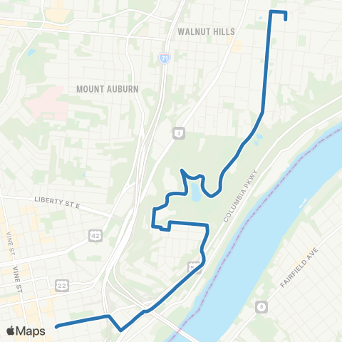 Metro SORTA Mt. Adams map