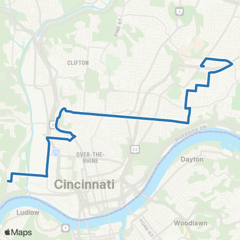 Metro SORTA Taft / McMillan map