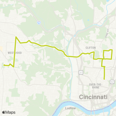 Metro SORTA Uptown Commuter map