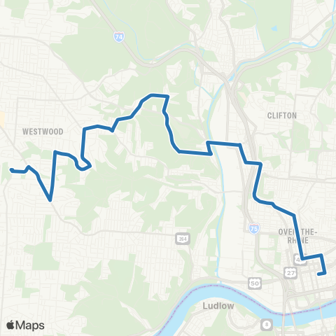 Metro SORTA Westwood map