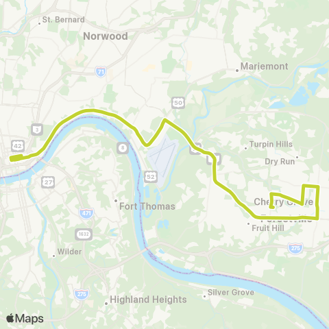 Metro SORTA Beechmont Commuter map