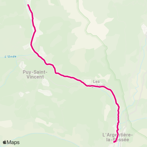 Transports du Pays des Écrins Vallouise-Pelvoux - L'Argentière-La Bessée map