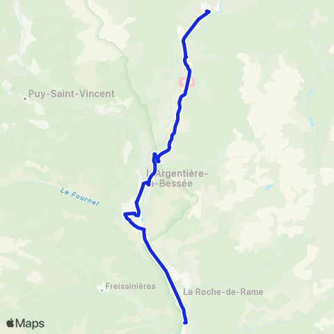 Transports du Pays des Écrins La Roche-de-Rame - St-Martin-de-Queyrières map