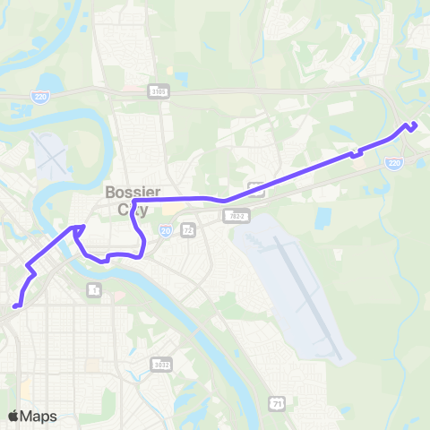 Sportran East Bossier map