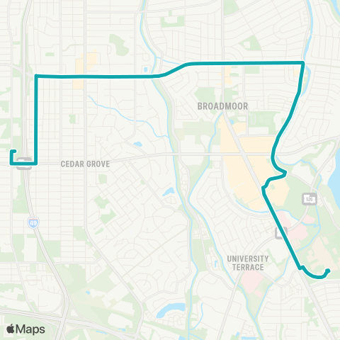 Sportran East 70th map