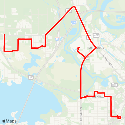 Sportran Russell Road map